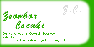 zsombor csenki business card